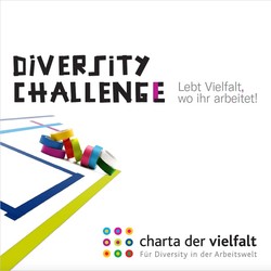 Logo: Zur Startseite von Diversity Challenge, Für Diversity in der Arbeitswelt, charta der vielfalt